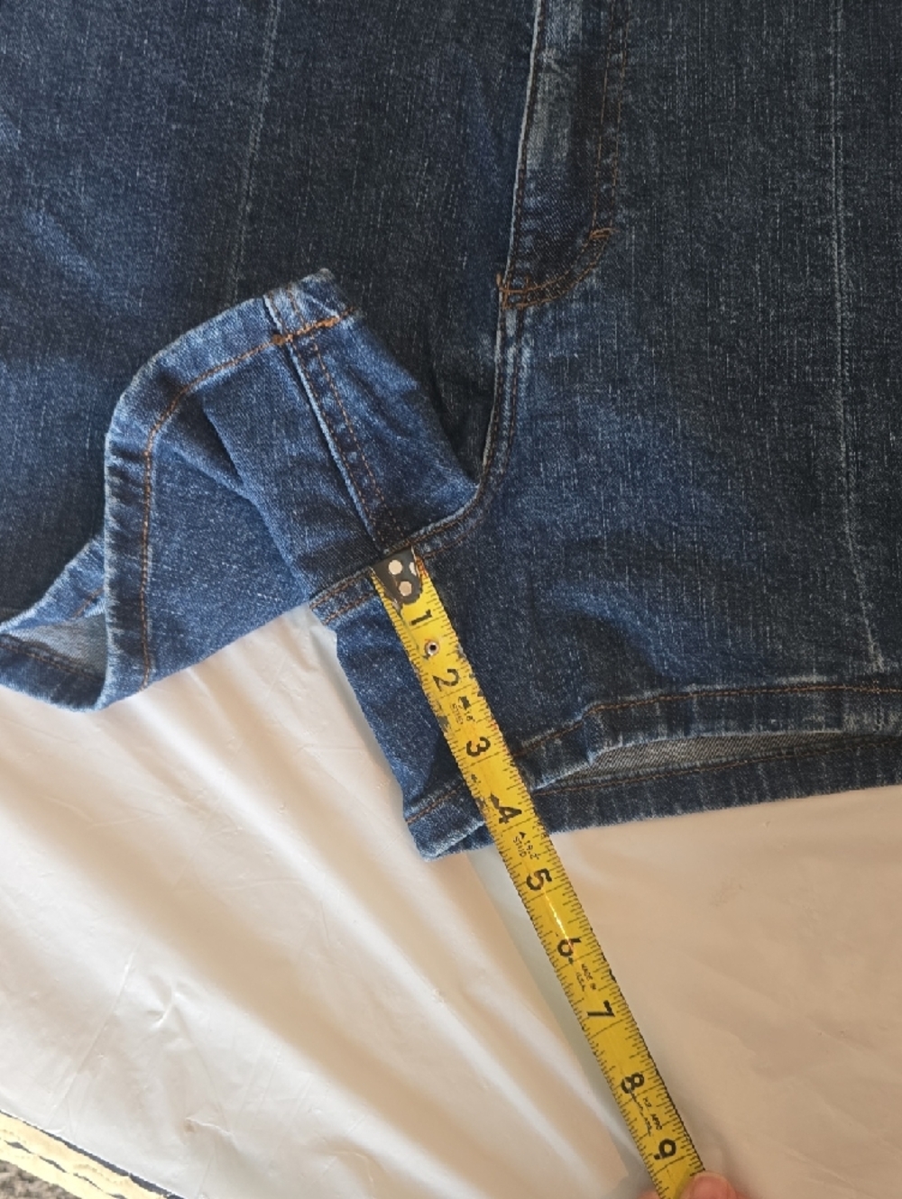 Lee High-Waist Denim Shorts in Dark Blue Size 12 Medium - Picture 7 of 11
